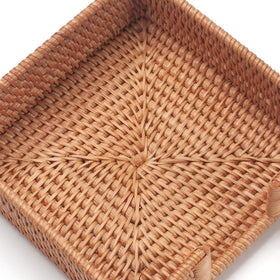 YANGQIHOME rattan napkin holder square dining-table décor blends rustic and modern interiors