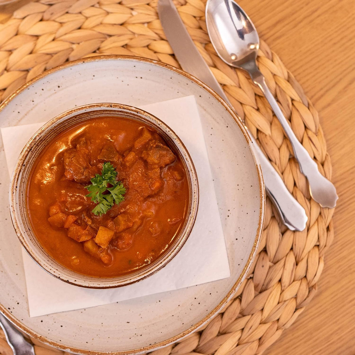 Care using damp wipe for easy cleaning of placemats