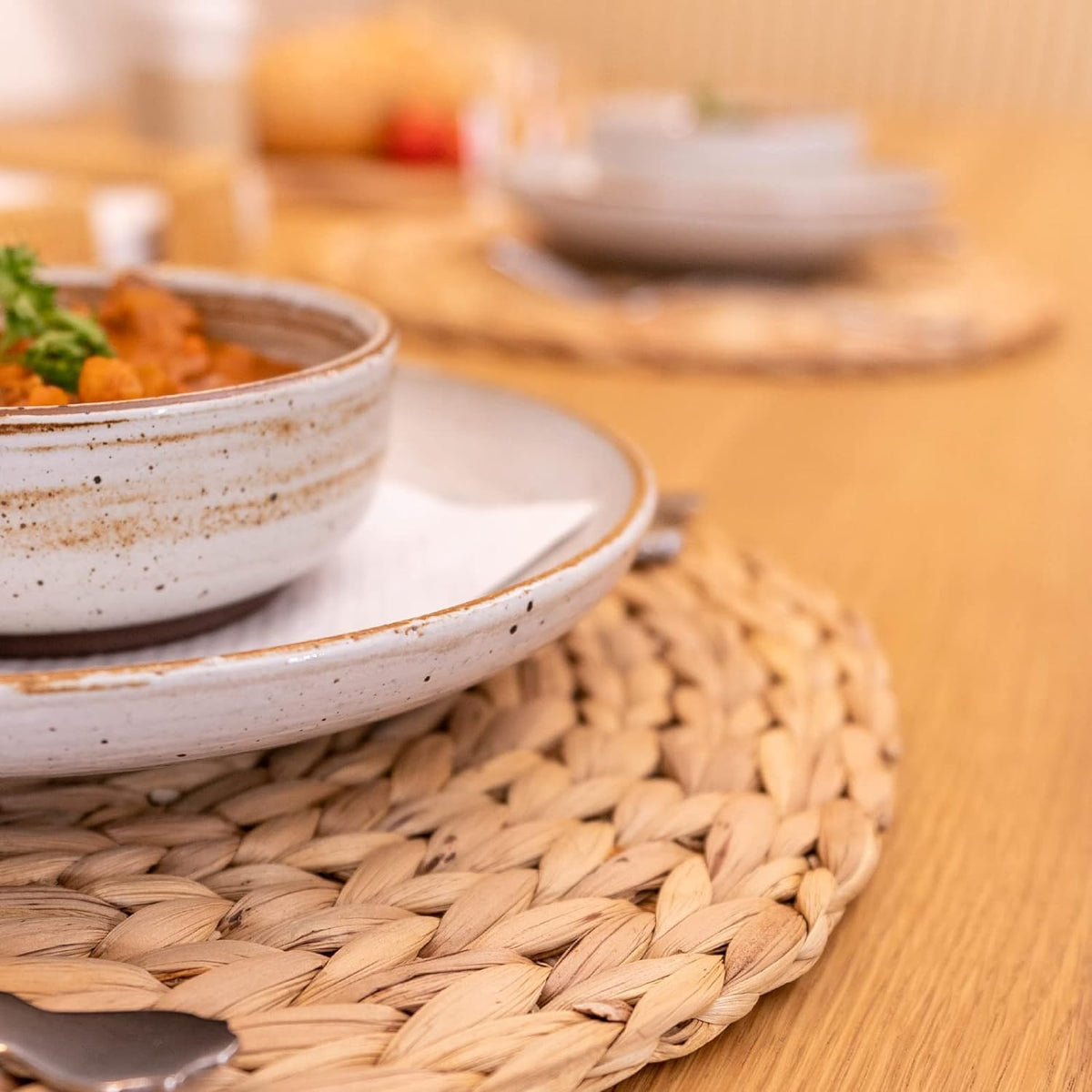 Stack of placemats for compact storage and organization