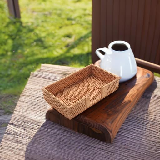 YangqiHOME woven guest towel holder in kitchen setting for tidy counter organization.