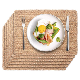 YANGQIHOME woven placemats set of 6 in natural water hyacinth protecting surfaces during meals
