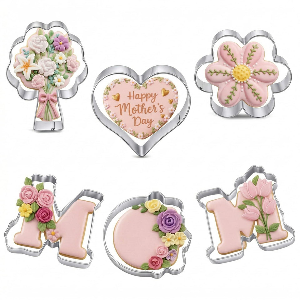Yaocom MOM letter cookie cutters create precise shapes for charming treats.