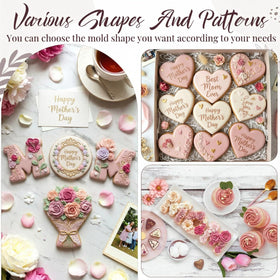 Yaocom Mother's Day gift cutters inspire thoughtful birthday cookies.