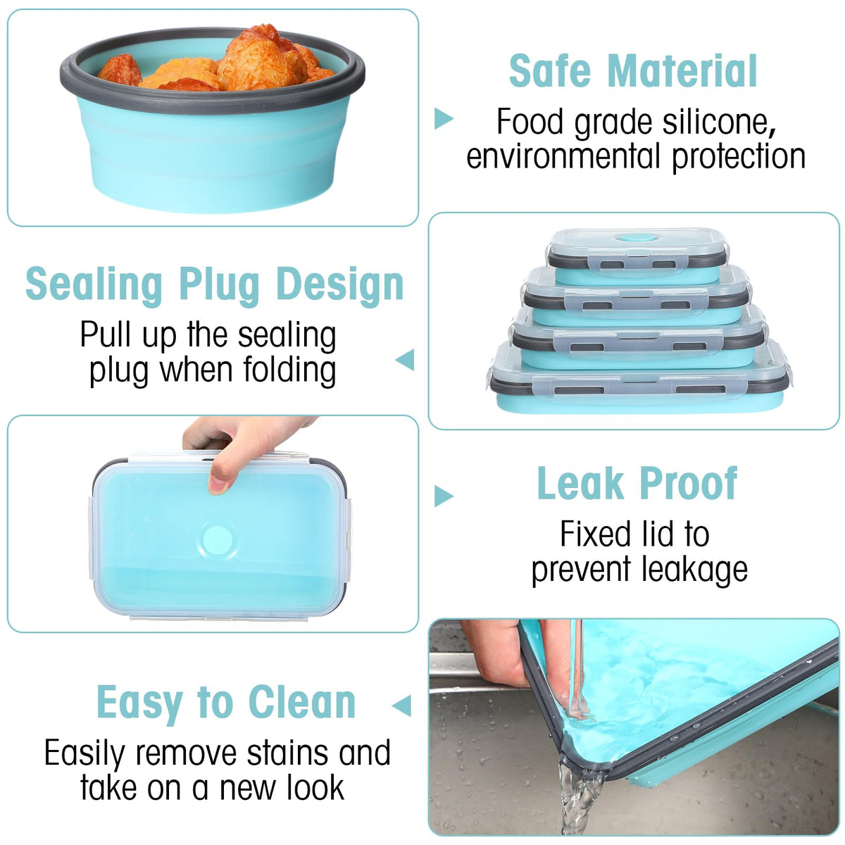 Yaomiao close-up of odorless silicone material for easy cleaning.