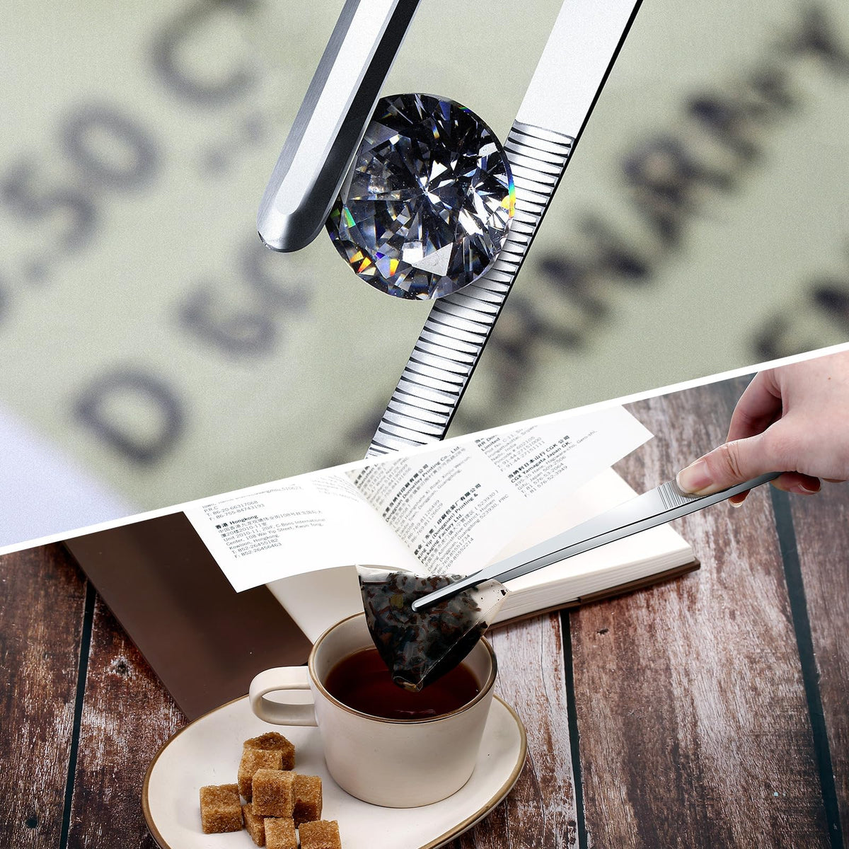 Yaomiao multi-use tweezers kit for bartending, cooking, beauty.