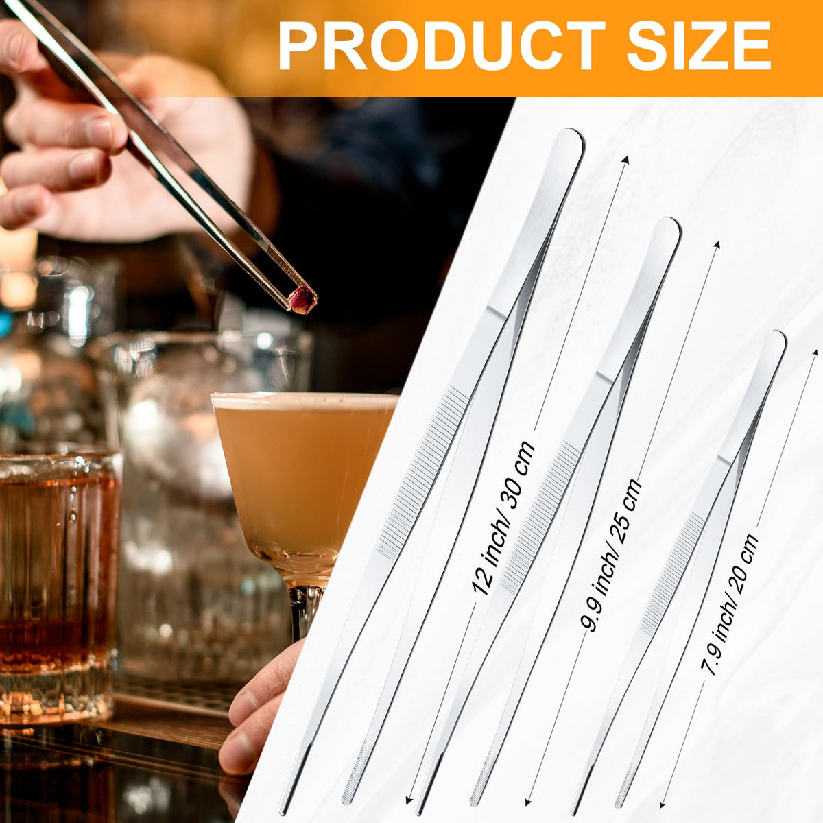 Yaomiao stainless steel cocktail tongs for durable bar use.