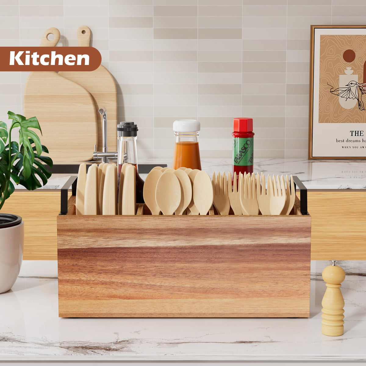 Yaoyiizy caddy with padded bottom protects countertops during transport and placement.