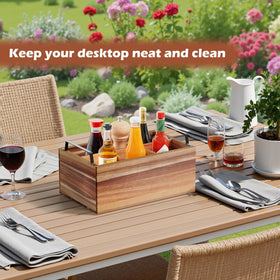 Yaoyiizy silverware box with three compartments for organized cutlery storage.