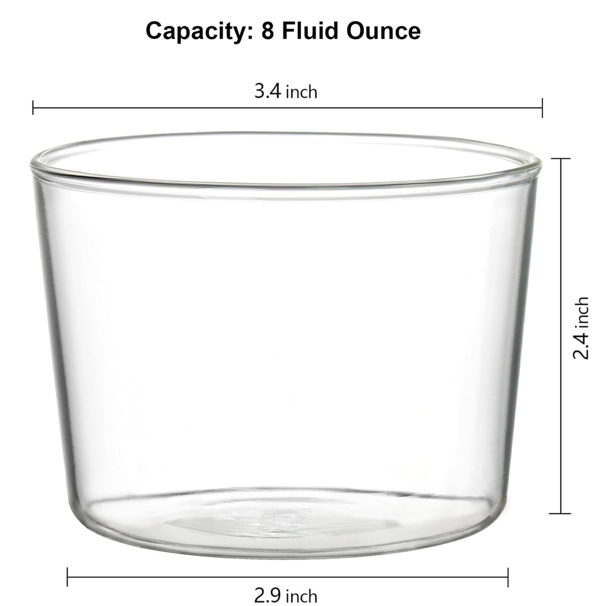 Yarlung borosilicate custard cups offer clear, durable 8oz portions for daily serving.