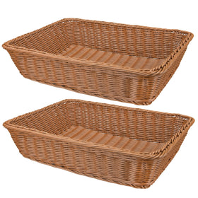Yarlung bread basket 2-pack, rectangular 15-7x11-4 inch size for table display.