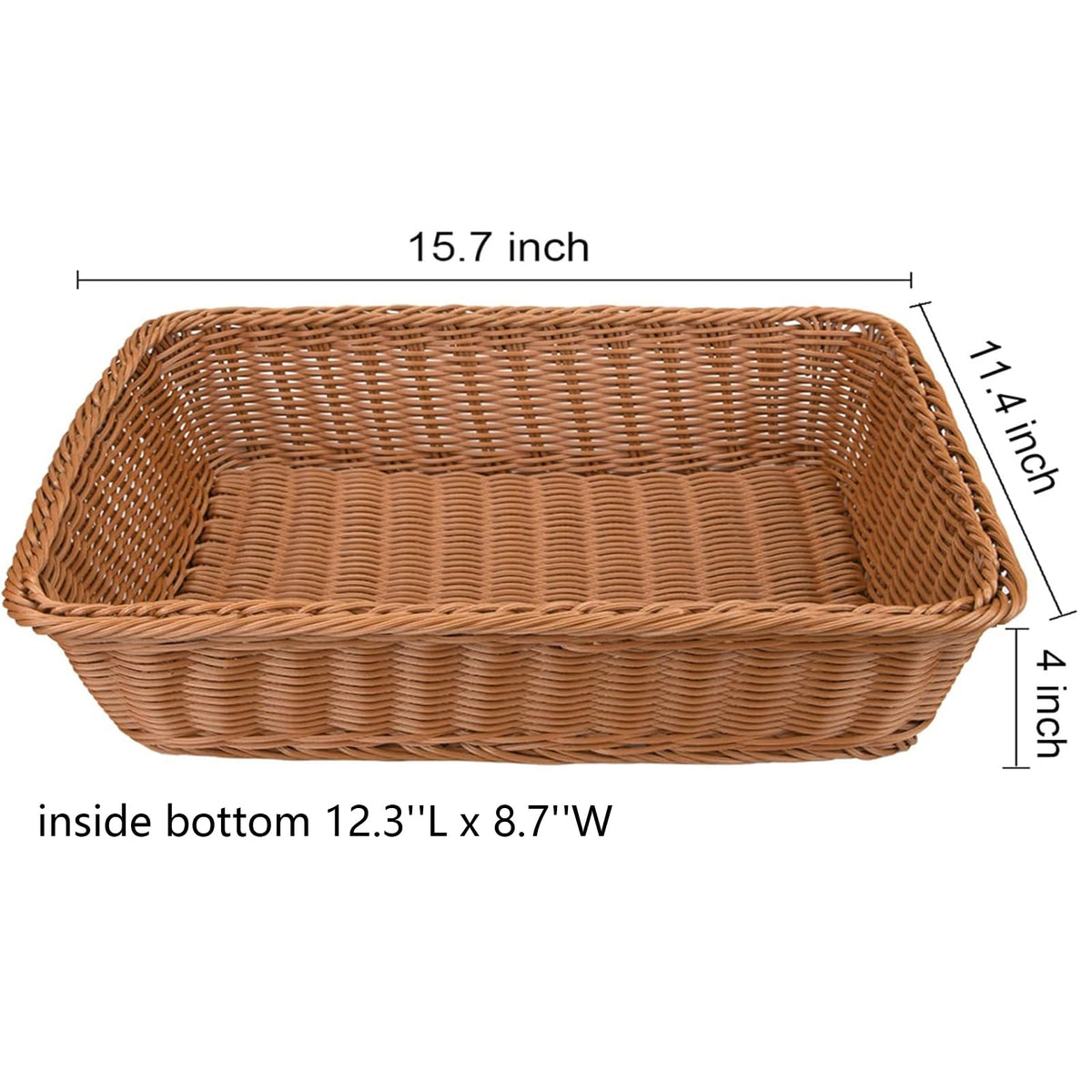 Yarlung basket with rectangular weave detail adds texture to dining.
