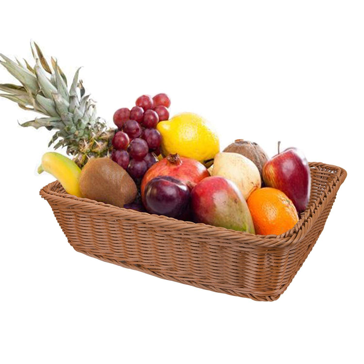 Yarlung brown bread basket with reinforced rim for stable serving