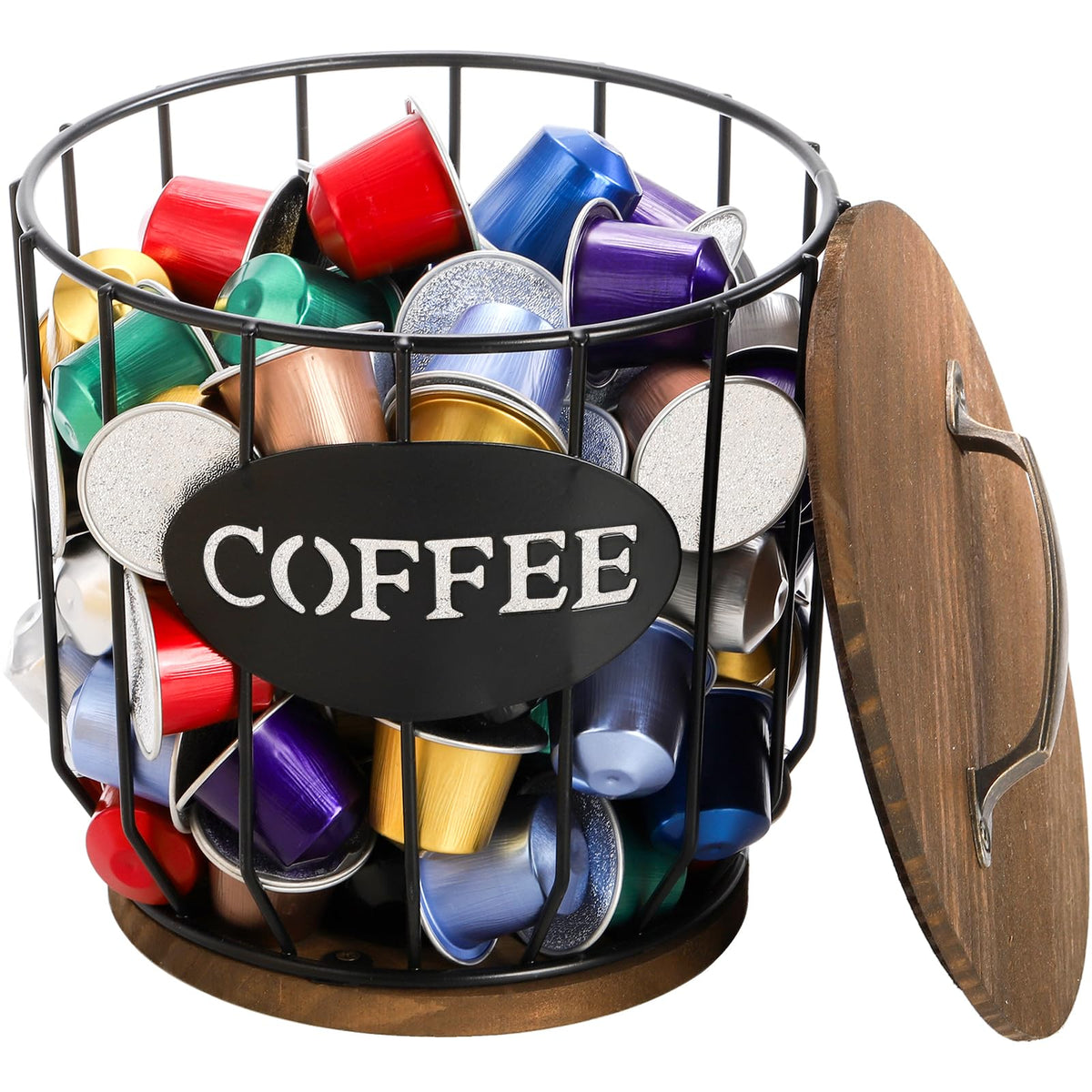 Yarlung coffee pod holder front view with COFFEE logo for stylish pod storage
