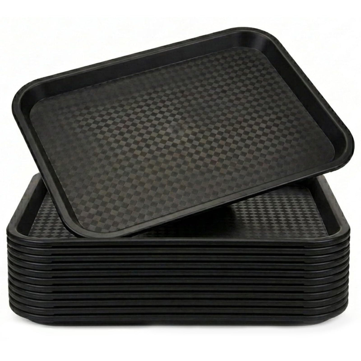 Yarlung 12-pack fast food trays in black, showing large serving area for meals.