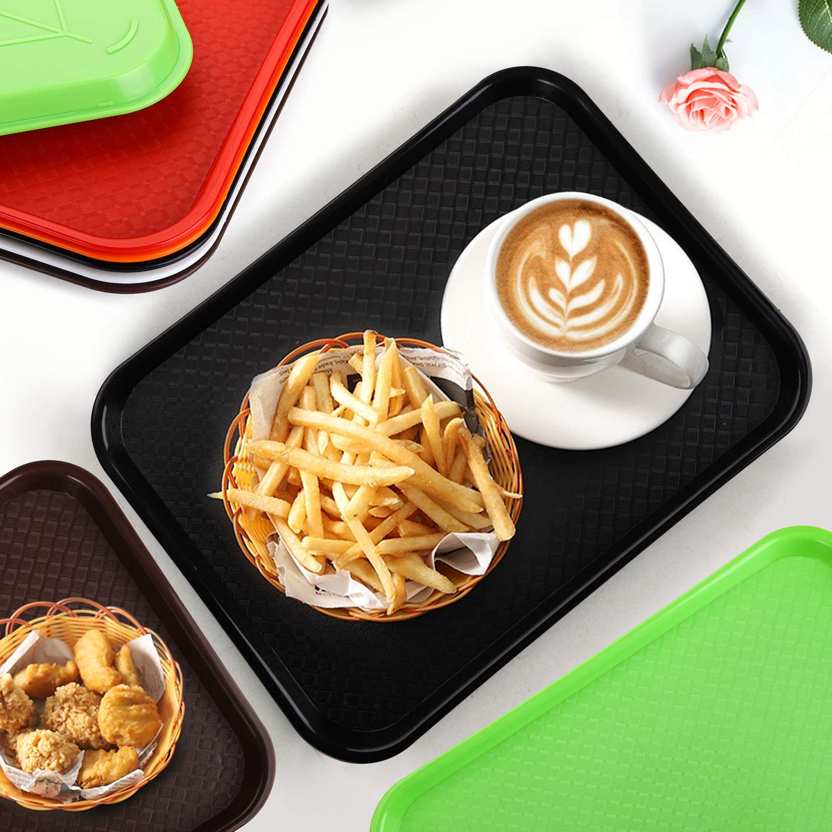 Yarlung tray used as a pet bowls base or litter containment option.