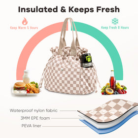 Yarnic lunch bag interior organization showcases pockets for lunch gear and utensils