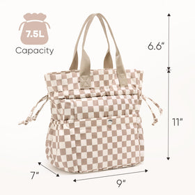 Yarnic lunch bag side pocket with magnetic fasteners keeps essentials organized