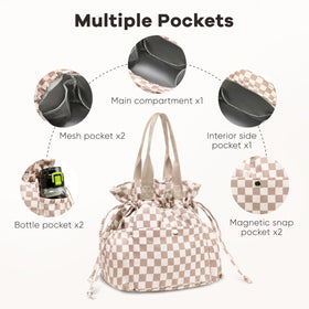 Yarnic lunch bag water bottle pockets on sides fit hydration on the go