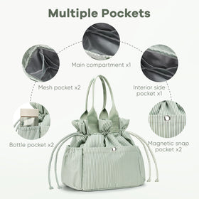 Yarnic front magnetic snap pockets add organized storage for essentials.