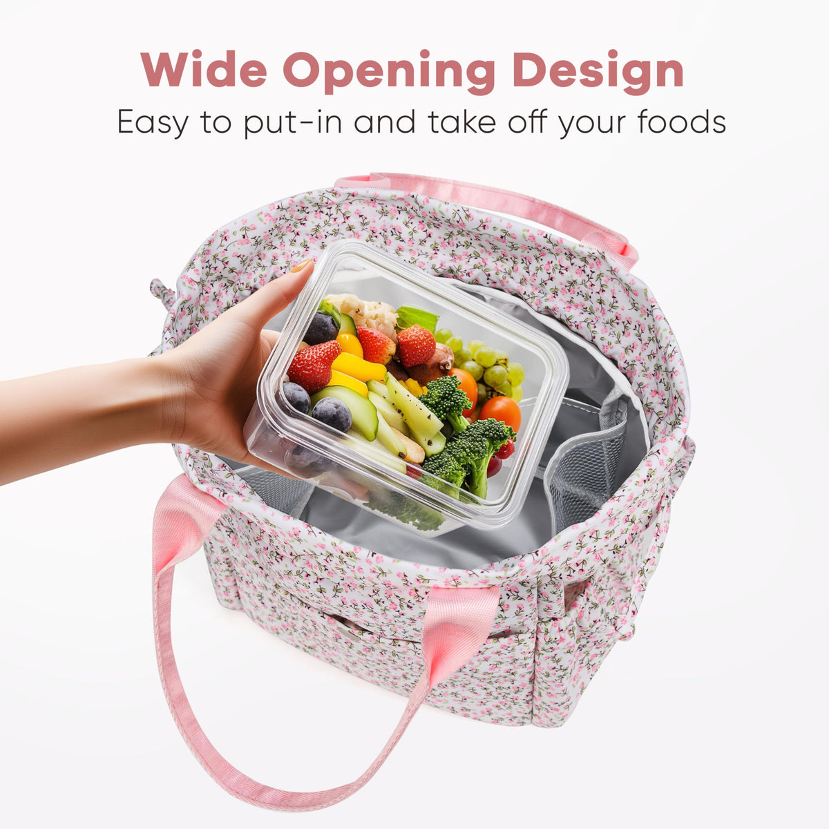 Yarnic lunch bag interior pockets organized for essentials