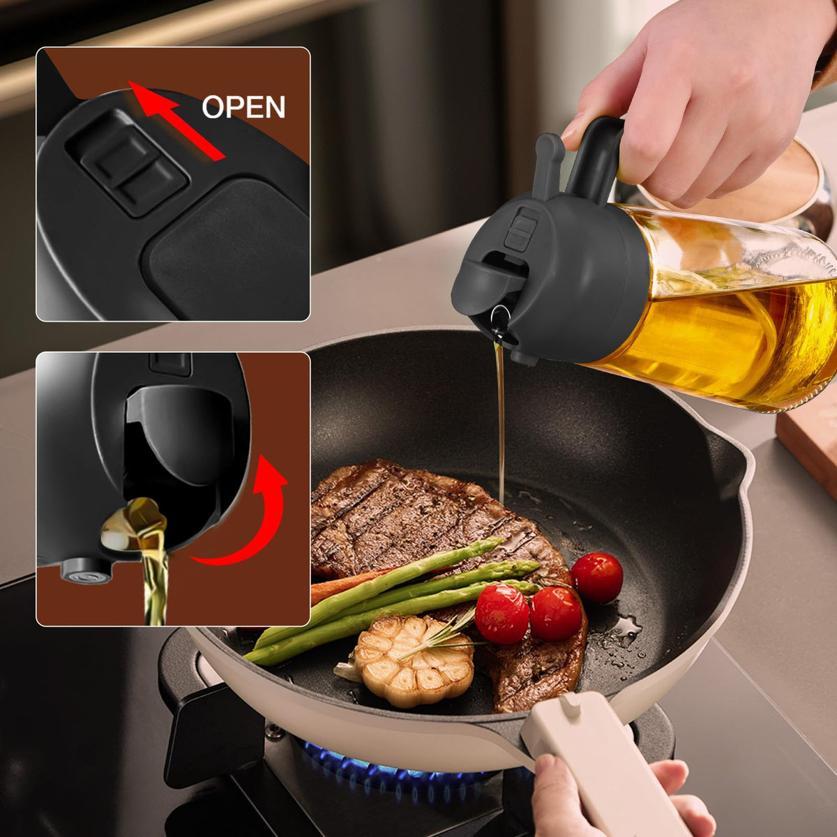 YARRAMATE front-facing nozzle enables clean, hands-free pouring