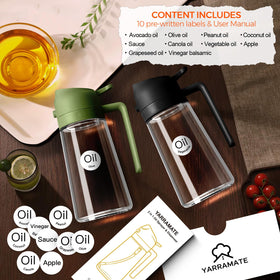 YARRAMATE olive oil sprayer features durable glass body for clear level viewing