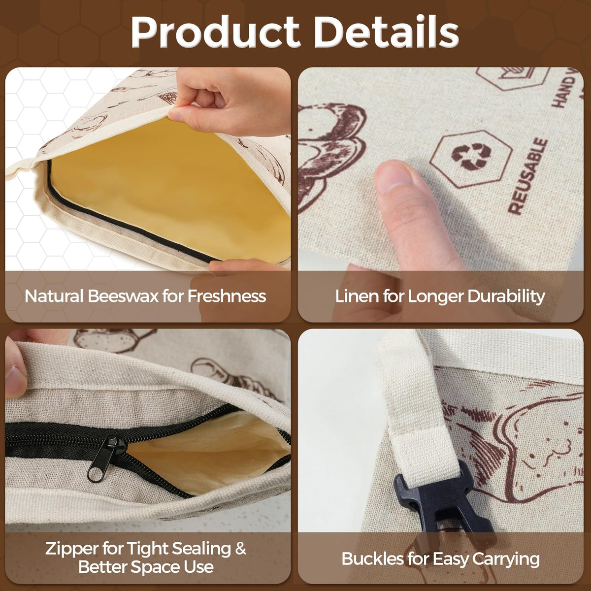 YARRAMATE patterned linen bread bag adds kitchen style
