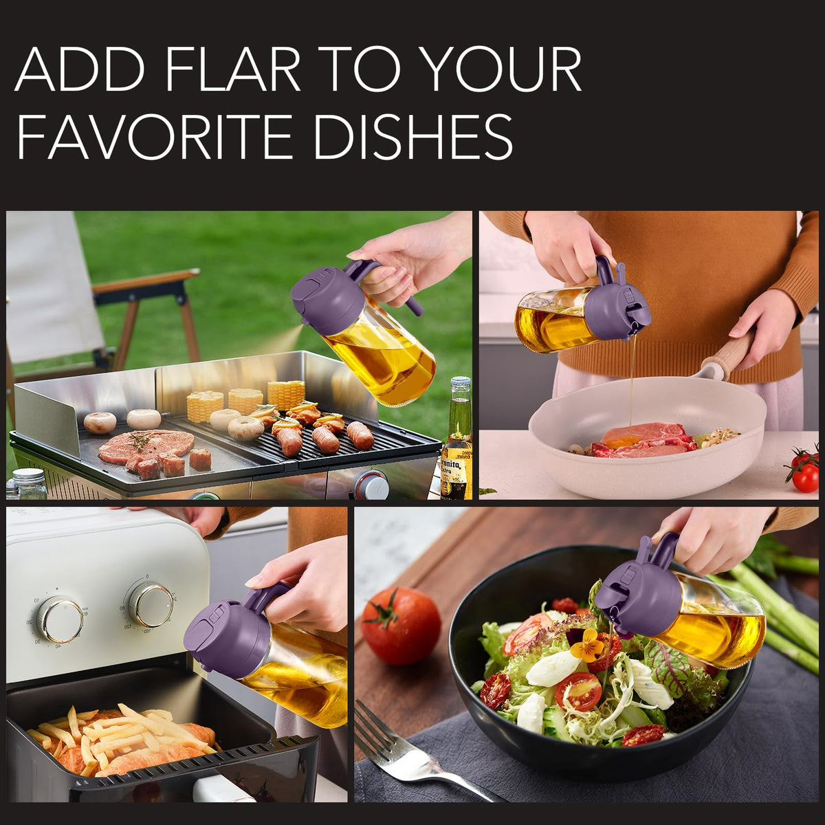 YARRAMATE black and purple variant shows stylish kitchen-friendly look.