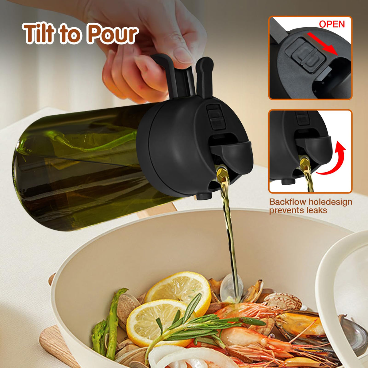 YARRAMATE BPA-free materials ensure safe, durable oil bottle use.
