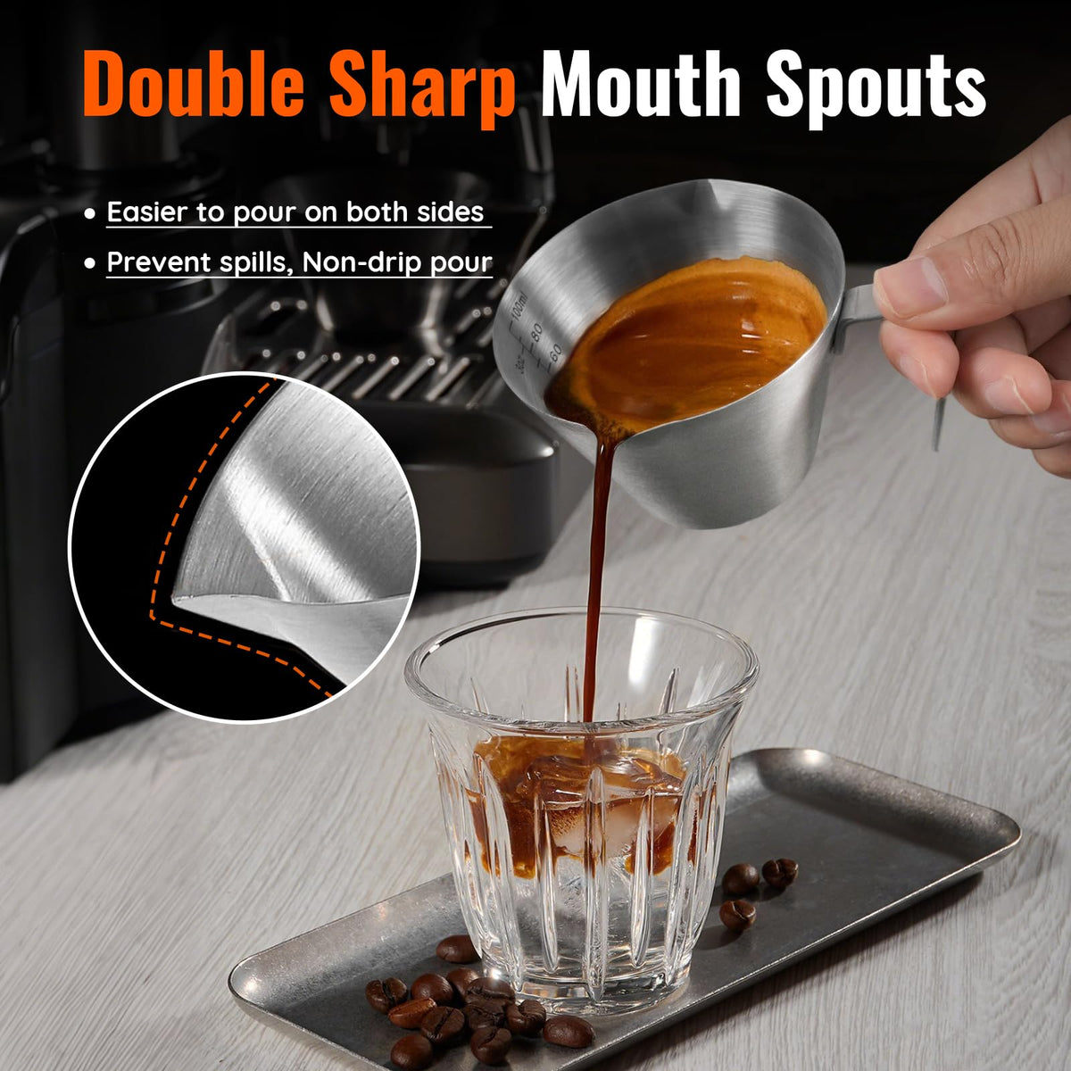 YARRAMATE double-spout measuring cup shows dual scales