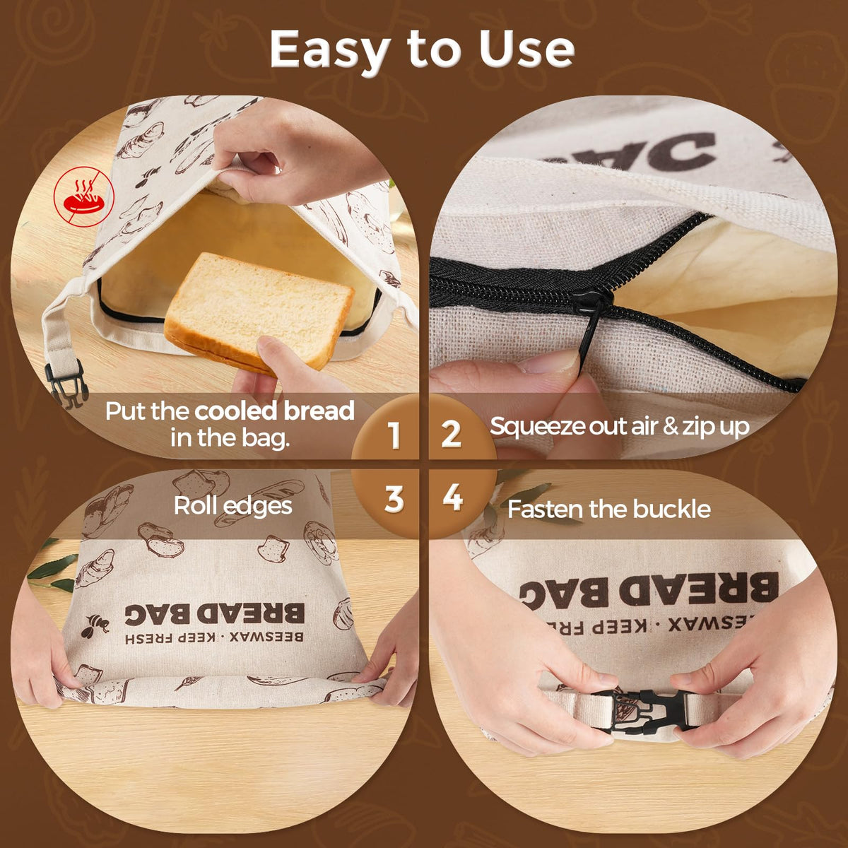 YARRAMATE foldable bread bag for easy transport