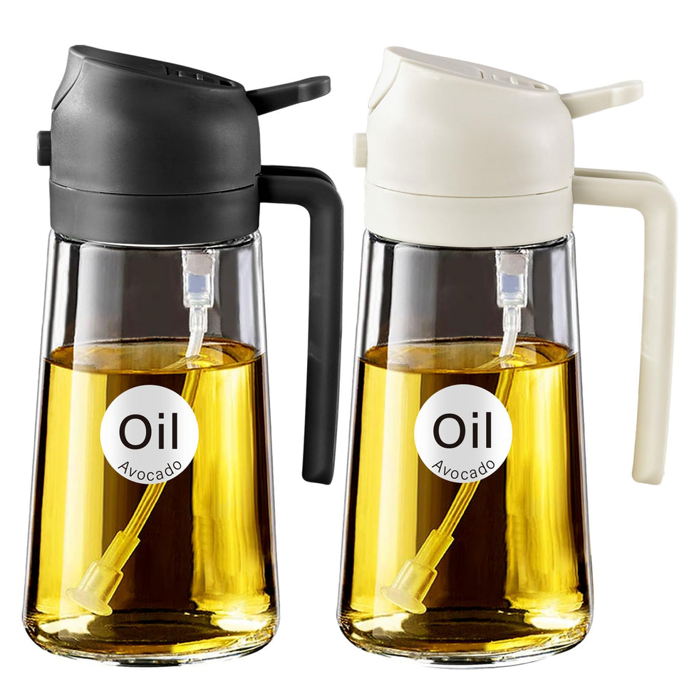 YARRAMATE oil sprayer front view highlighting dual spray and pour functionality for easy cooking
