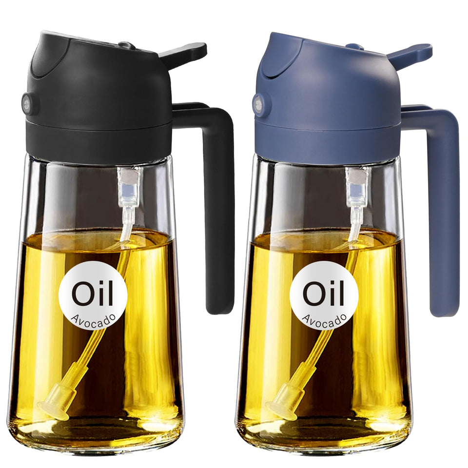 YARRAMATE olive oil sprayer 16oz front view in black for controlled dressing