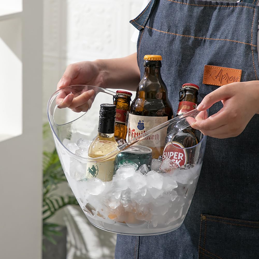 Yarrkc ice bucket with built-in handles for easy transport.