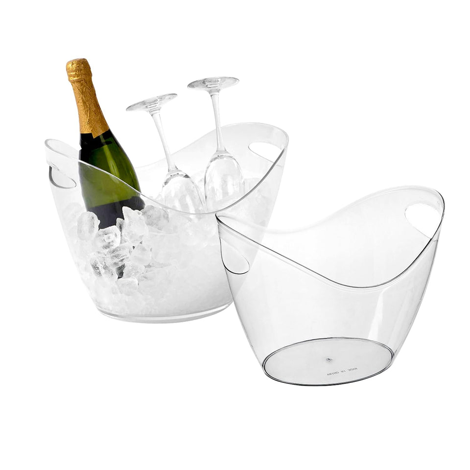Yarrkc two-pack ice bucket 4 liter on table ready for party beverages.