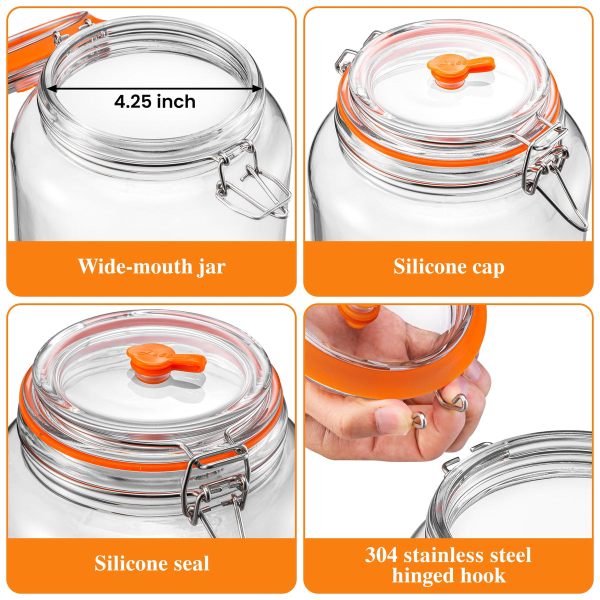 YARWELL 1gal jar with airlocks for controlled gas release during fermentation.