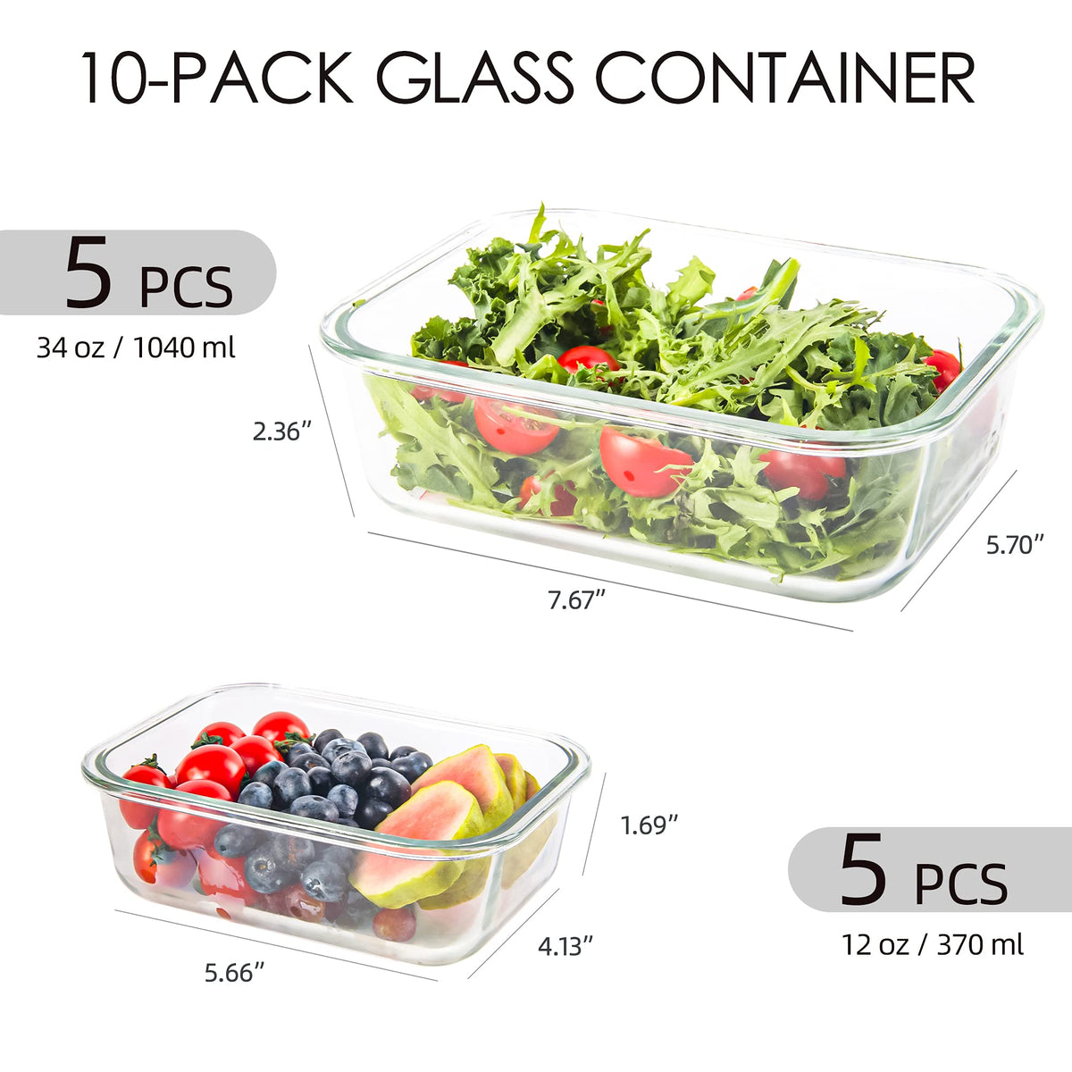 YARYOUNG 12oz containers with lids, perfect for snacks.
