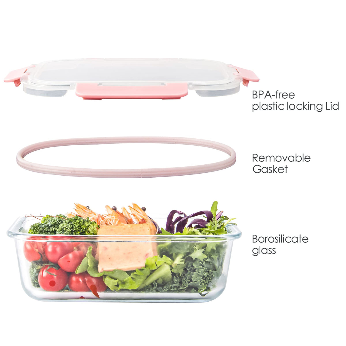 YARYOUNG 34oz containers with lids, ideal for bulk meals.