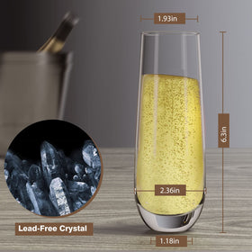 Yaschmo 10.2oz champagne glasses ideal for toasts and sparkling wines