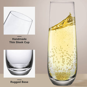 Yaschmo hand-blown crystal glasses with thin rims for refined tasting