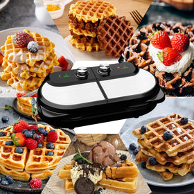 YASHE double-side heating speeds up cooking for waffles and snacks.