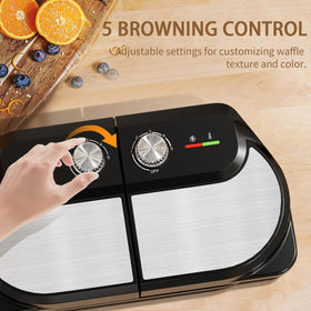 YASHE nonstick waffle plates ensure easy release and quick cleanup.