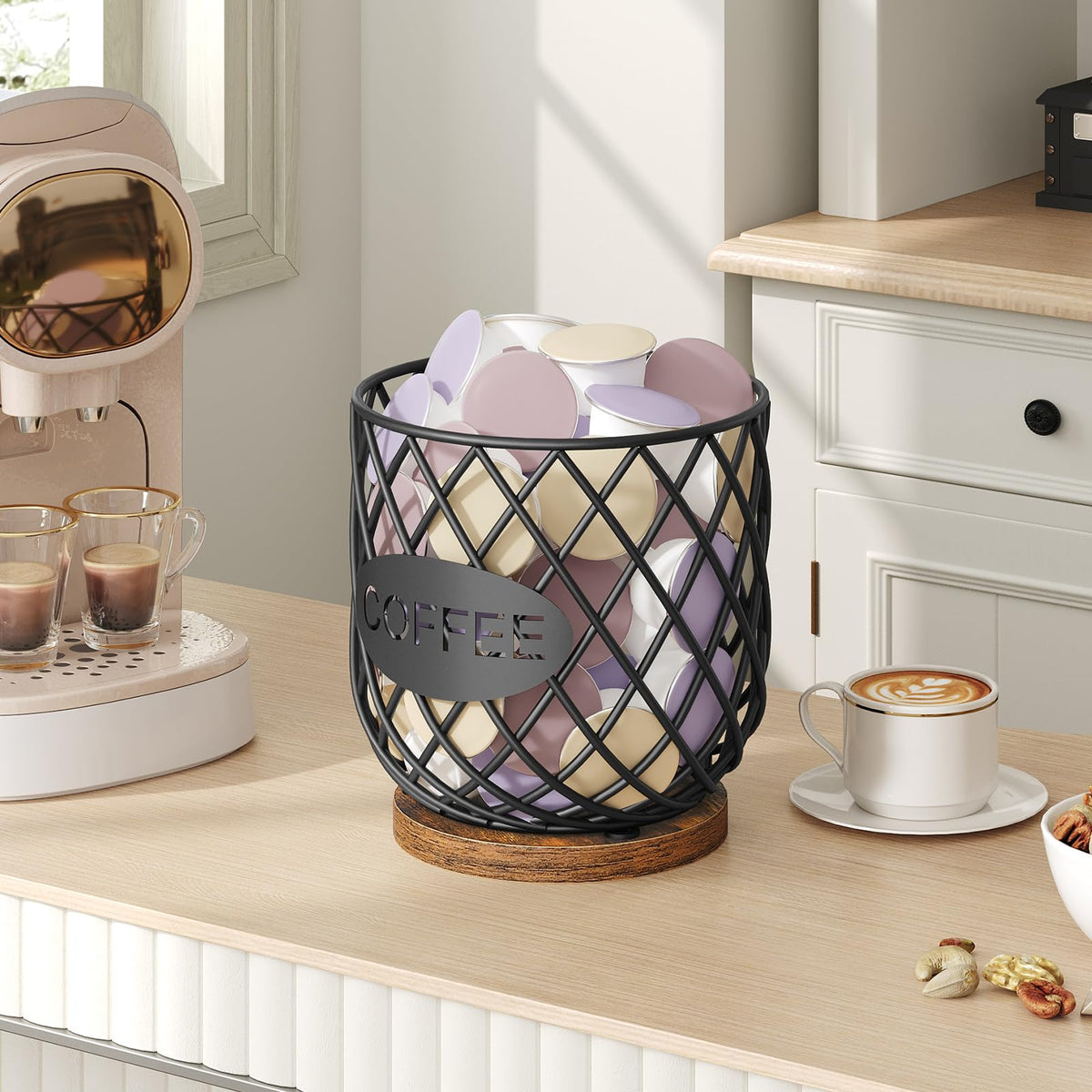 YATINEY coffee pod holder 35 capsules capacity offers quick access for your daily brew.