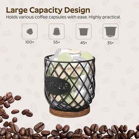 YATINEY coffee pod holder sturdy wire design provides stable countertop support.