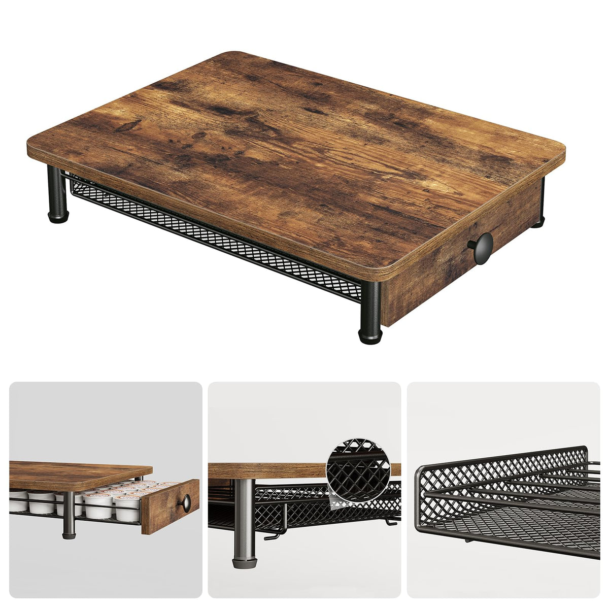 YATINEY iron frame and particleboard top provide sturdy, durable construction.