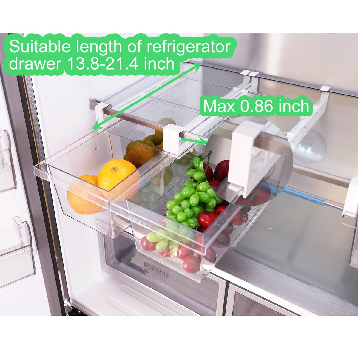 Yatmung clear fridge drawer bins provide quick visibility of contents