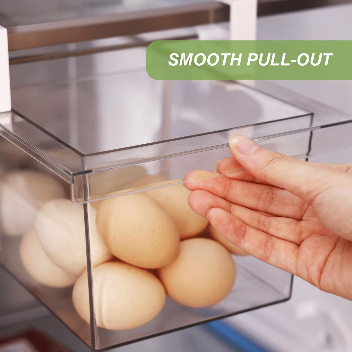 Yatmung fridge pull-out storage organizer on a shelf