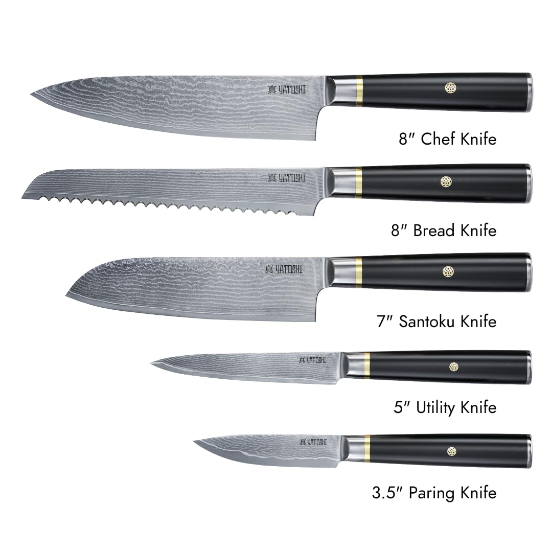 Yatoshi Knives 5-inch utility knife in hand for detail work.