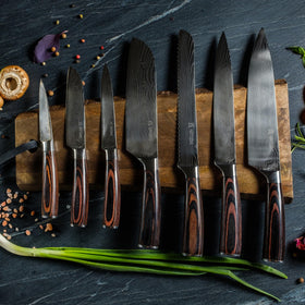 Yatoshi Knives 8-inch Bread Knife, clean slices through crusty loaves.