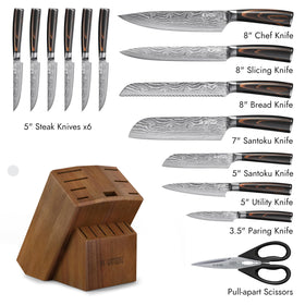 Yatoshi Knives 5-inch Santoku Knife, nimble prep for small tasks.